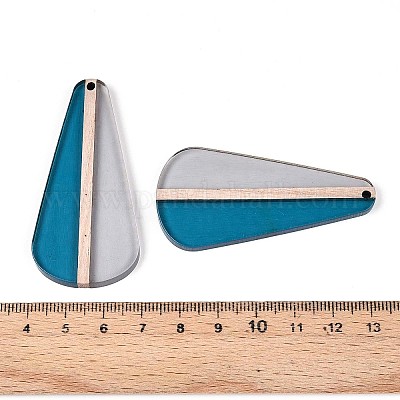 Прозрачные подвески из смолы и дерева RESI-T057-54A-1