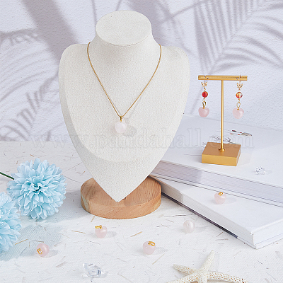 8 шт. подвески-яблоки для учителя из натурального розового кварца G-FI0001-26-1