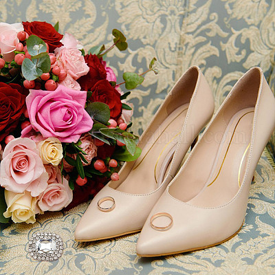 Украшения для обуви из сплава со стразами FIND-WH0126-417B-1