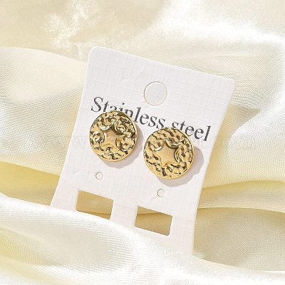 Серьги-гвоздики из нержавеющей стали 304 EJEW-F354-06G-01-1