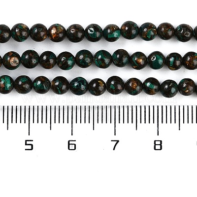 Собранные нити бусин из натурального малахита и бронзита G-A230-D02-01-1