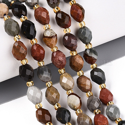 Естественного изображения яшмы бисер нитей G-N342-35-8x6-09-1