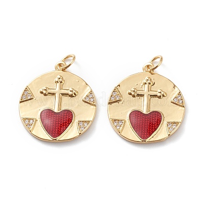 Латунные микропаве прозрачные подвески с фианитом ZIRC-Z008-03G-1