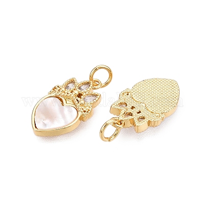 Латунные микропаве прозрачные подвески с фианитом KK-N254-211G-1