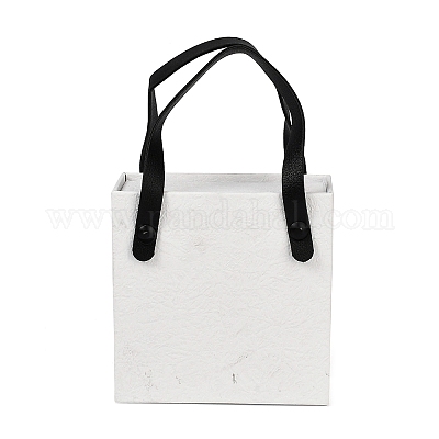 Ящики для украшений из искусственной кожи с квадратной губкой внутри и прямоугольными мешочками для украшений из текстурированной бумаги ABAG-B009-02B-1