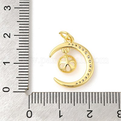 Самолет стойка луна покрытие латунь микропаве прозрачный кубический цирконий подвеска стразы оправы KK-S396-57G-1