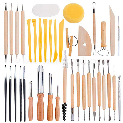 Orange with Acrylic Rods Solid & Transparent Pressure Plate and Plastic Scraper Tool PandaHall DIY Clay Pottery Crafts Kits with Clay Pottery Crafts Kits