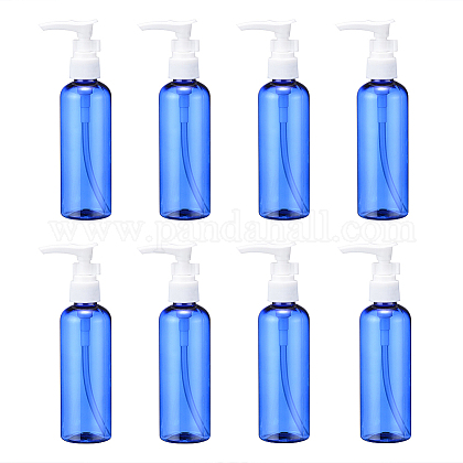 液体石鹸のための100mlの詰め替え可能なペットプラスチック空のポンプボトル  ブルー  4x15cm  容量：100ml（3.38液量オンス）。 TOOL-Q024-01B-02-1
