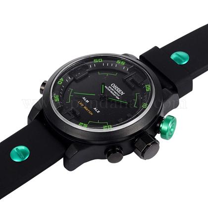 ファッションプラスチックメンズ電子腕時計  グリーン  270x22mm WACH-I005-01C-1