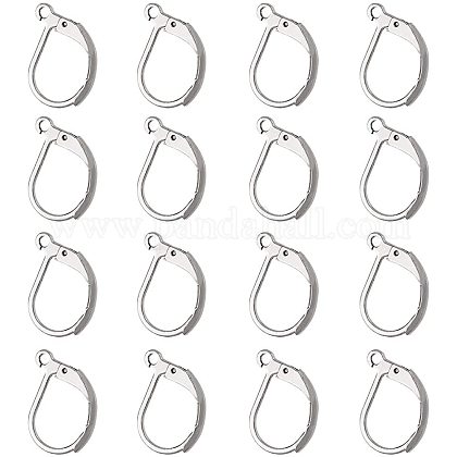 PandaHall 100 Pcs 304 Stainless Steel Lever Back Earring Hooks Earwire with O... 