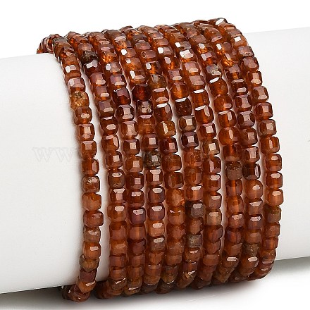 Натуральный оранжевый гранатовый бисер пряди&nbsp;G-C262-C09-3mm-1