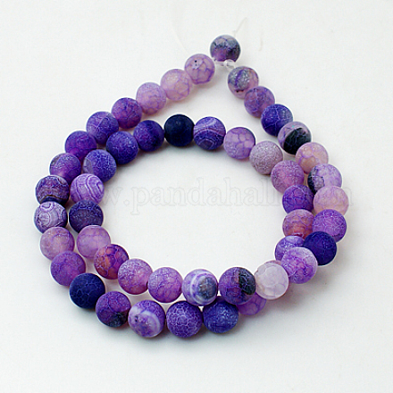 Natural Crackle Agate Beads Strands G-G055-14mm-8-1