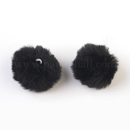 Colgantes cubiertos de bola de pompón de piel de conejo de imitación hecha a mano WOVE-F021-A07-1