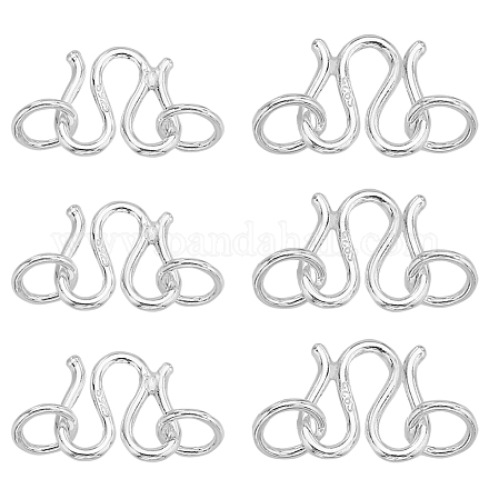 CREATCABIN 12Pcs 2 Size M Hook Clasp 925 Sterling Silver W Hook Clasp with Closed Jump Rings Necklace Connector Double S Eye Hook Clasp for Necklace Jewelry Making Findings Accessories STER-CN0001-27-1