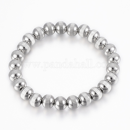 304 Edelstahl Perlen Stretch-Armbänder BJEW-K174-01P-1