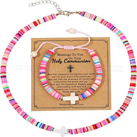 Наборы браслетов и ожерелий из полимерной глины FS-WG9F44C-01-1