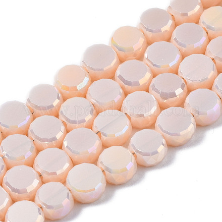 Chapelets de perles en verre électroplaqué X-EGLA-Q125-002-A06-1