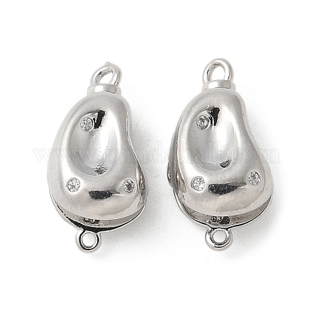 Покрытие стойки латунь микро паве прозрачный кубический цирконий застежки коробки KK-U052-18P-1