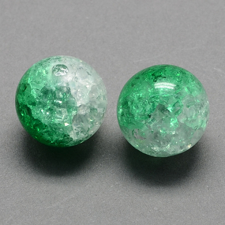 Two Tone Transparent Crackle Acrylic Beads CACR-R009-8mm-01-1