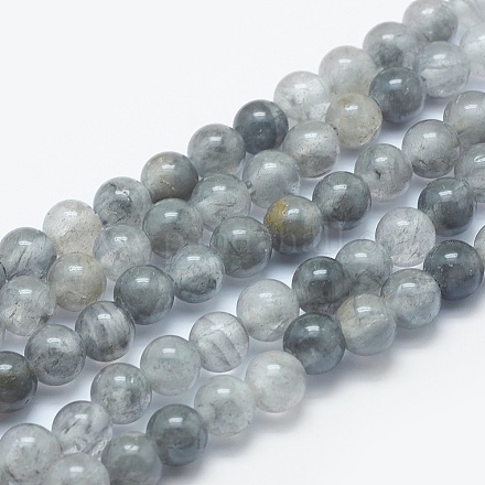 Nuvoloso naturale perle di quarzo fili G-K287-01-8mm-1