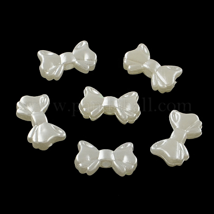 Bowknot ABS Plastic Imitation Pearl Beads OACR-R016-46-1