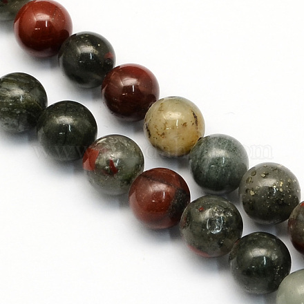Natural African Bloodstone Beads Strands G-S184-8mm-1