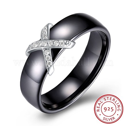 925 anillos de dedo de porcelana de plata esterlina RJEW-BB30247-A-6-1