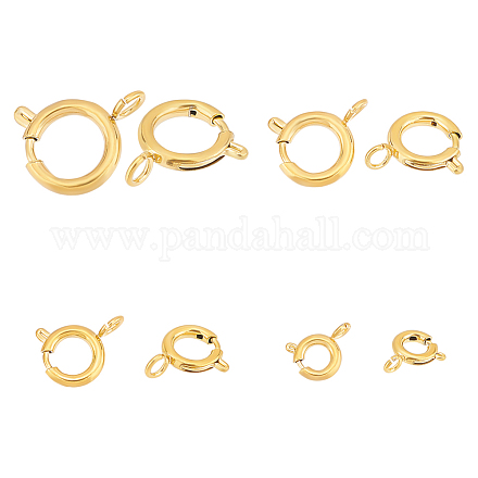 UNICRAFTALE 8Pcs 4 Sizes 201 Stainless Steel Spring Ring Clasps Real 18K Gold Plated Open Spring Ring with Jump Rings Round Clasps Spring Ring Jewelry Connectors for Jewelry Making STAS-UN0045-10-1
