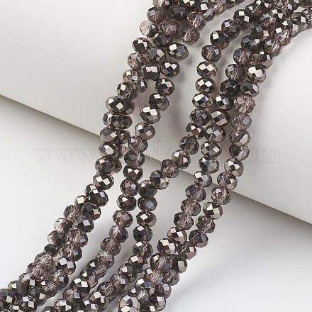 Electroplate Transparent Glass Beads Strands EGLA-A034-T6mm-P14-1