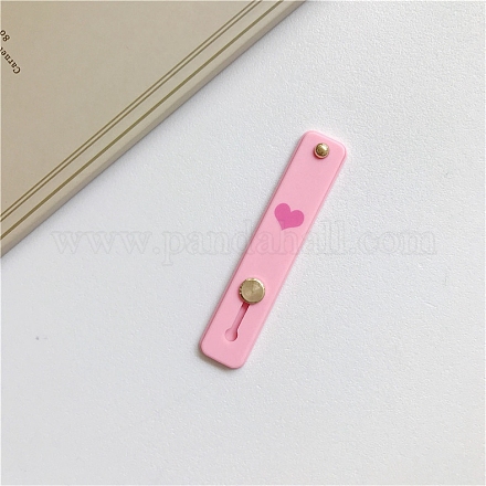 Rectangle with Heart Pattern Silicone Phone Strap Grip Holder Finger MOBA-PW0001-50-14-1