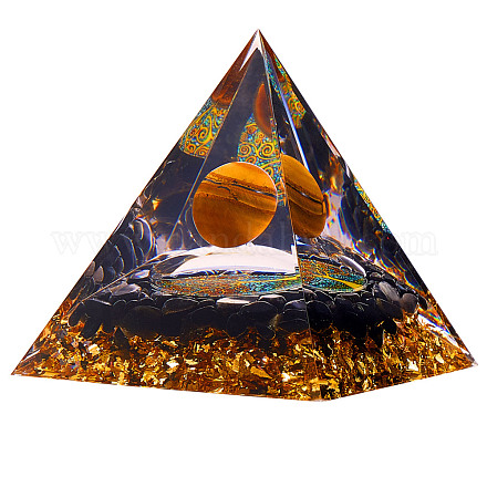 Decorazioni piramidali in cristallo di pietra nera naturale JX072A-1