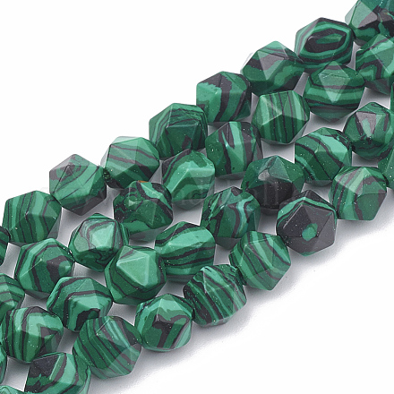 Synthetic Malachite Beads Strands X-G-S332-6mm-002-1