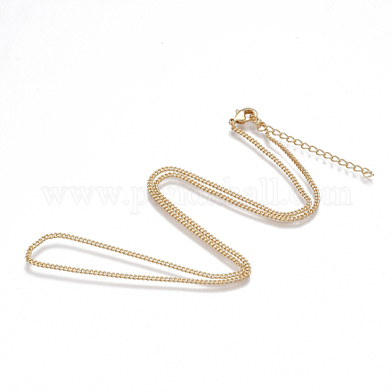 Brass Curb Chain Necklaces X-KK-T038-235G-1-1