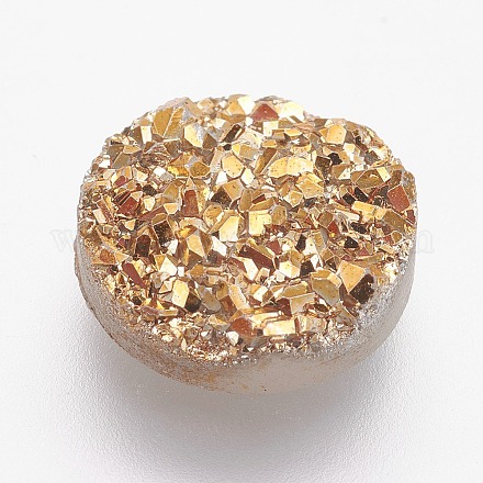 Cabochons en résine d'imitation quartz druzy RESI-E013-03I-10mm-1