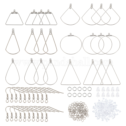 UNICRAFTALE 12 Sets 2 Colors Dangle Stud Earrings Making Kits 304 Stainless Steel Ball Stud Earring Post & Wine Glass Charm Findings & Ear Nuts for DIY Earrings Jewelry Making DIY-UN0002-96-1