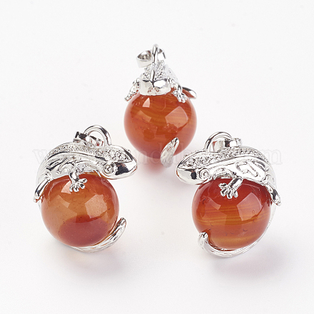 Natural Carnelian/Red Agate Pendants G-G713-I09-1