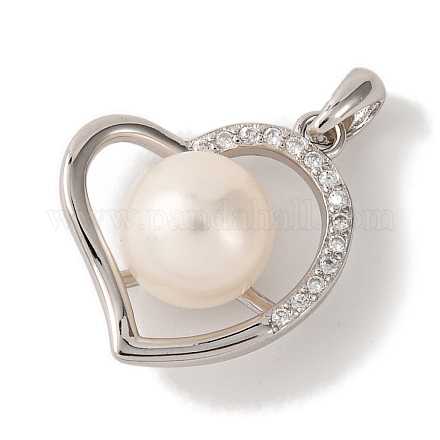 Подвески из чистого серебра 925 пробы с родиевым покрытием и прозрачным микропаве циркония STER-C009-13P-1