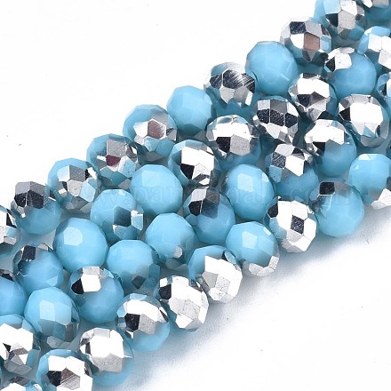 Chapelets de perles en verre opaque électrolytique EGLA-A034-P6mm-M19-1