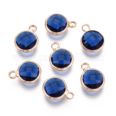 Латунь стекло подвески золотой тон GLAA-ZX008-24C-G-1