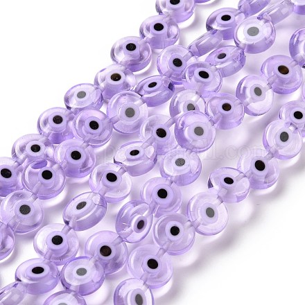 Chapelets de perles rondes de chalumeau manuelles de mauvais œil LAMP-L058-10mm-25-1