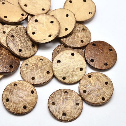 Dyed Flat Round 4-Hole Coconut Buttons BUTT-P008-43-1