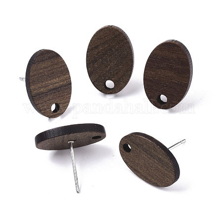 Fornituras de aretes de madera de nogal MAK-N033-006-1