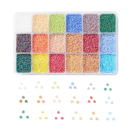 450g 18 couleurs 12/0 grade a perles de rocaille en verre rondes SEED-JP0012-04-2mm-1