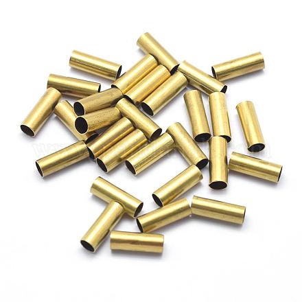 真鍮製チューブビーズ  鉛フリー＆カドミウムフリー＆ニッケルフリー  チューブ  生（メッキなし）  10x3mm  穴：2mm KK-A143-30C-RS-1