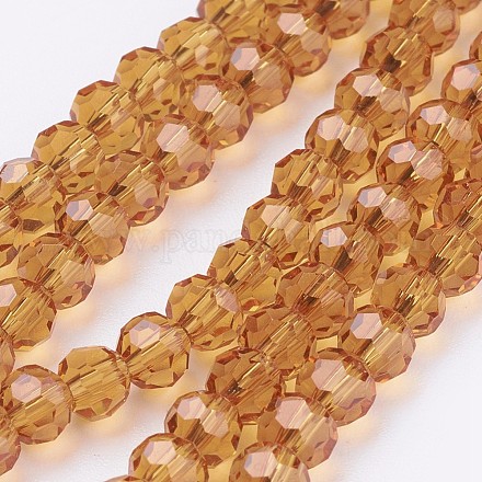 Faceted Round Glass Beads Strands X-EGLA-J042-4mm-04-1