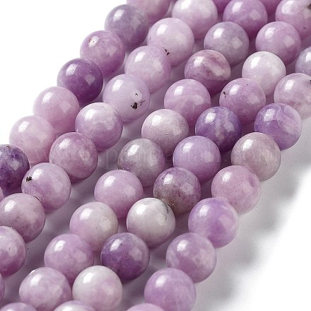 Fili di perle di pietra mica naturale di lepidolite / viola G-M353-A01-8mm-01-1