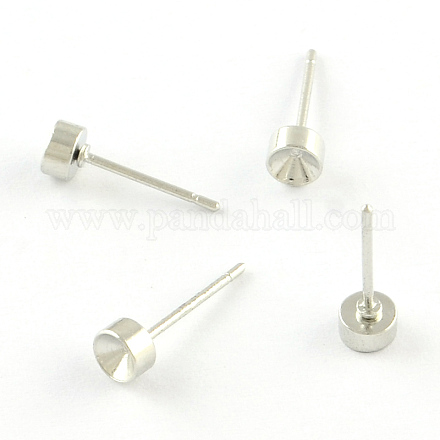Iron Stud Earring Settings IFIN-R201-06P-1