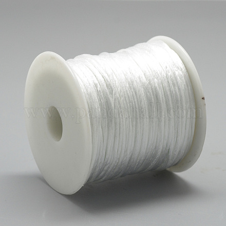 ナイロン糸  ラットテールサテンコード  ホワイト  1mm程度  約76.55ヤード（70m）/ロール NWIR-Q010A-800-1