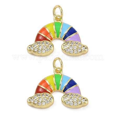 Латунные микропроволочные кубические циркониевые подвески из эмали KK-L231-03G-1