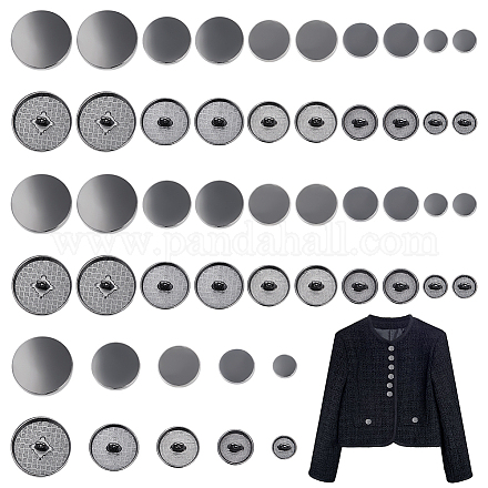 WADORN 50Pcs 5 Style 1-Hole Alloy Shank Buttons BUTT-WR0001-10B-1